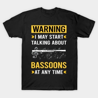 Warning Bassoon Bassoonist T-Shirt